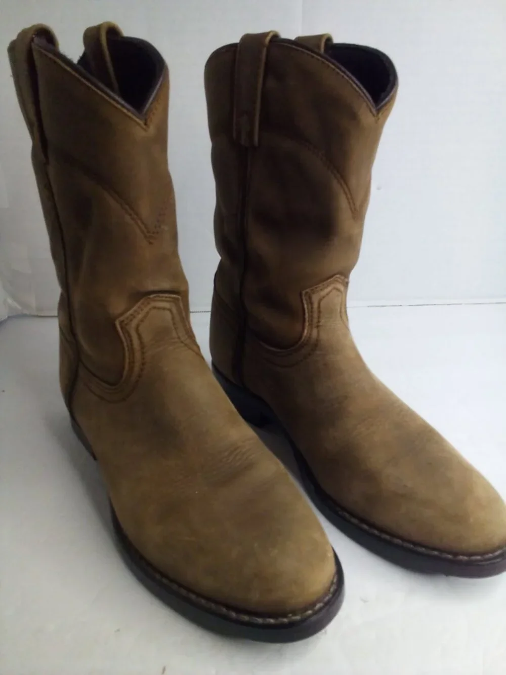 Smokey Mountain Boots Youth Boys 3.5 Roper Western Cowboy Leather Round Toe